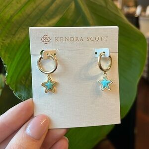 Kendra Scott Jae Star huggie ear blue magnesite